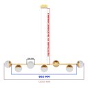Ver imagem 5 de Pendente Lustre de Teto Jabuticaba de Alumínio com Fio 5 Metros Dourado com 7 Globos de Vidro Fosco