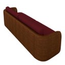 Ver imagem 7 de Sofá Living Sala de Estar Abel 220cm Bipartido Pés de Madeira Pu/veludo Marrom/bordô G33 - Gran Belo