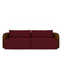 Ver imagem 2 de Sofá Living Sala de Estar Abel 220cm Bipartido Pés de Madeira Pu/veludo Marrom/bordô G33 - Gran Belo