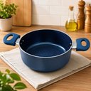 Ver imagem 2 de Panela Cerâmica Antiaderente 18cm Azul Tampa Vidro