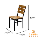 Ver mais imagens de Kit 2 Cadeiras De Jantar Industrial Madeira Vazada Metal Base Ferro