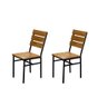 Kit 2 Cadeiras De Jantar Industrial Madeira Vazada Metal Base Ferro - 1