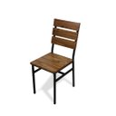 Ver imagem 5 de Kit 2 Cadeiras De Jantar Industrial Madeira Vazada Metal Base Ferro