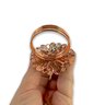 Kit Com 6 Pçs Anel Para Guardanapo Argola Aro Flor Mesa Jantar Rose Gold - 6
