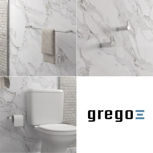 Kit Acessórios Cromo para banheiro metal polido Grego - 2