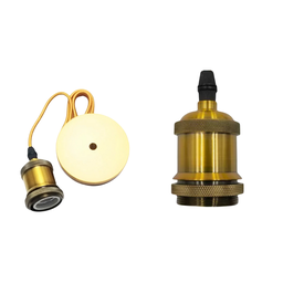 Kit C/6pçs Luminária Pendente Vintage Dourado C/lampada - 3