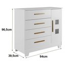 Ver imagem 4 de Cômoda 4 Gavetas e 1 Porta Fly Branco Acetinado - Tigus Baby