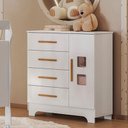 Ver imagem 2 de Cômoda 4 Gavetas e 1 Porta Fly Branco Acetinado - Tigus Baby