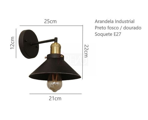 Arandela Industrial Hat Para Quarto Painel Cabeceira Cama - 4