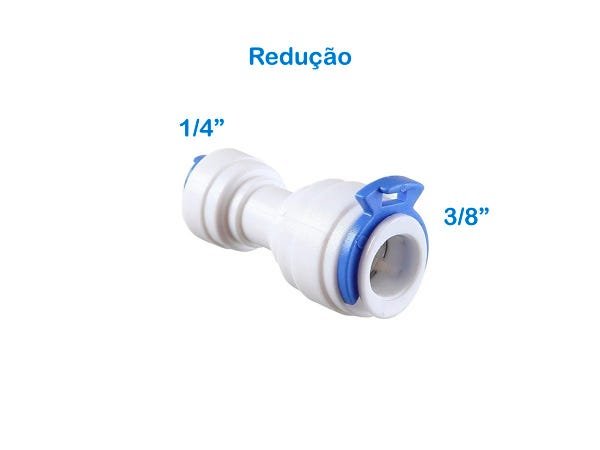 Emenda União Engate Rápido Redução Mang. 3/8 para Mang. 1/4 - 2