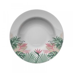 KIT/JOGO 4 PRATOS FUNDOS CAPRI FLORESTA URBANA GERMER PORCELANAS - 2