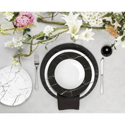 KIT/JOGO 4 PRATOS RASOS VERSA NERO 27CM GERMER PORCELANAS - 2