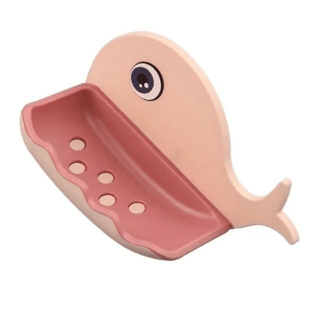 Saboneteira Infantil Adesivo de Plástico Baleia P/ Crianças:rosa