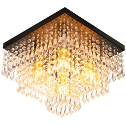 Lustre de Cristal Acrilico Sweetcrillic 30x30 Preto Lindo - 3