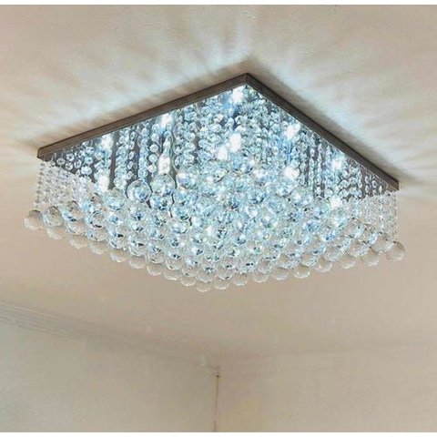 Lustre Plafon Pendente Cristais Legítimos :110v/220v/cristal Transparente/0,80cm