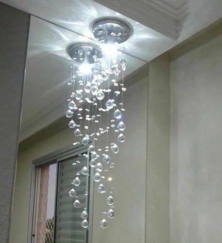 Lustre Plafon Pendente Cristais Legítimos :110V/220V/Cristal Transparente/0,80cm - 2