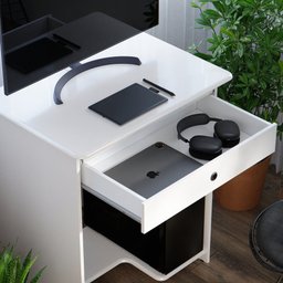 Mesa de Computador Pratica com Gaveta:branco - 6