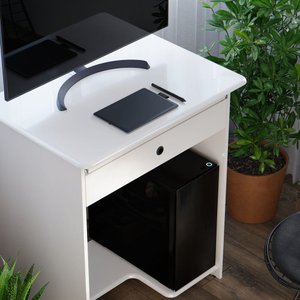 Mesa de Computador Pratica com Gaveta:branco
