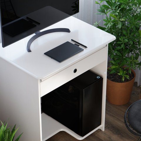 Mesa de Computador Pratica com Gaveta:branco