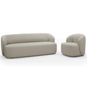 Ver imagem 1 de Sofá 2 Lugares 170cm com Poltrona Giratória Orgânica Heidy F04 Linho Bege - Lyam Decor