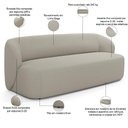 Ver imagem 5 de Sofá 2 Lugares 170cm com Poltrona Giratória Orgânica Heidy F04 Linho Bege - Lyam Decor