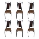 Ver imagem 2 de Kit 6 Cadeira Paris Cozinha Tubular Aço Preto Craquelado Estofada Encosto Junco
