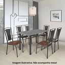 Ver imagem 1 de Kit 6 Cadeira Paris Cozinha Tubular Aço Preto Craquelado Estofada Encosto Junco