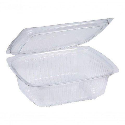 Embalagem para Alimentos BP90 com Tampa Articulada 500ml Transparente Bipack 10 Unidades