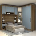 Ver imagem 1 de Quarto Modulado Solteiro de Canto 6 Peças 6 Portas Paris Luciane