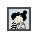 Ver imagem 1 de Quadro Decorativo Casal De Namorados 20x20cm:Madeira branca