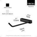 Ver imagem 4 de Porta Papel Higiênico para Banheiro Acessório Suporte Quadrado Grego Metal Preto Fosco Troia
