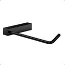 Ver imagem 1 de Porta Papel Higiênico para Banheiro Acessório Suporte Quadrado Grego Metal Preto Fosco Troia