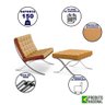 Poltrona Barcelona com Puff Couro Ecológico Inox Caramelo Cor Marrom - 6