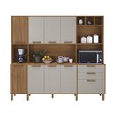 Ver imagem 1 de Kit Cozinha 2,19 Porto 9 Portas 2 Gavetas Freijo/Off White - Indekes