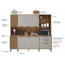 Ver imagem 4 de Kit Cozinha 2,19 Porto 9 Portas 2 Gavetas Freijo/Off White - Indekes
