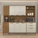 Ver imagem 2 de Kit Cozinha 2,19 Porto 9 Portas 2 Gavetas Freijo/Off White - Indekes