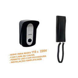 Porteiro Eletronico Residencial Interfone PT-270 Protection Controle De Acesso Preto - 2