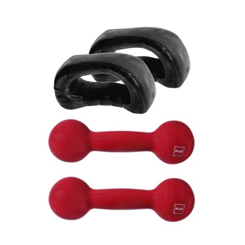 Kit Treino Home Halteres Peso Mão Emborrachado Academia 6kg