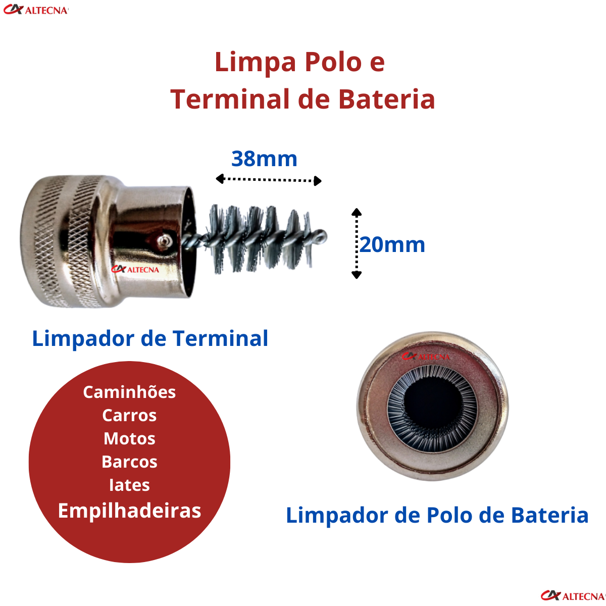 Limpador De Polo E Terminal De Bateria Em Aço - 5