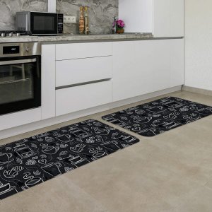 Kit Tapete de Cozinha 2 Peças Clássico Café Único