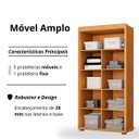 Ver imagem 3 de Armário Multiuso 2 Portas 8 Nichos 1 Prateleira para Lavanderia Quarto ou Escritório:nature