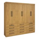 Ver imagem 2 de Guarda-Roupa Casal Mônaco 6 Portas 12 Gavetas D' Doro - Carvalho