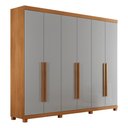Ver imagem 2 de Guarda-Roupa Casal 100% MDF 6 Portas e 4 Gavetas com Pés 220cm Multimóveis CR35511 Madeirado/Off