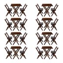 Ver imagem 1 de Kit 8 Jogos de Mesa Aparador Bar Dobrável com 2 Cadeiras em Madeira Maciça - Imbuia