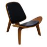 Poltrona Shell Couro Preto - Kasa Sofá - 1