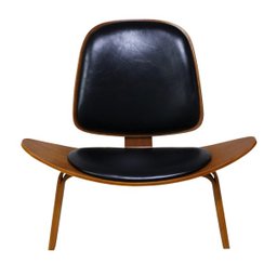 Poltrona Shell Couro Preto - Kasa Sofá - 3