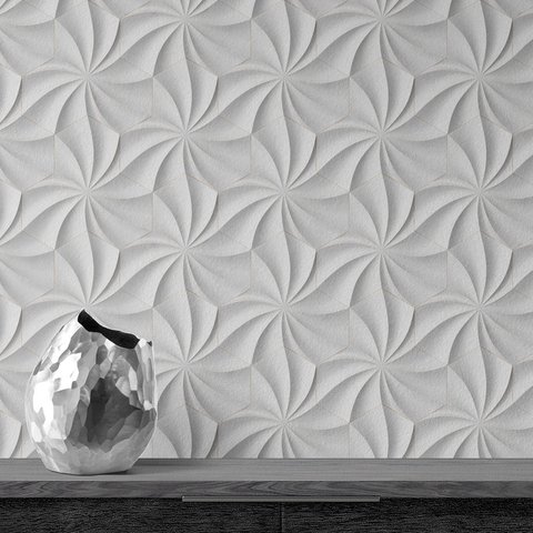 Papel De Parede Efeito Gesso 3D Geométrico Adesivo Autocolante