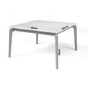 Ver imagem 3 de Mesa de Jantar Quadrada 90x90xcm Madeira Maciça Tampo com Vidro Cirrus - Off White/imbuia