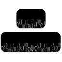 Ver imagem 2 de Kit Tapete de Cozinha 2 Peças Cutlery Black And White Único