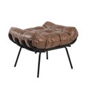 Ver imagem 6 de Kit 2 Puff Decorativo Sala de Estar Costela Base Preta Couro Mel - Gran Belo